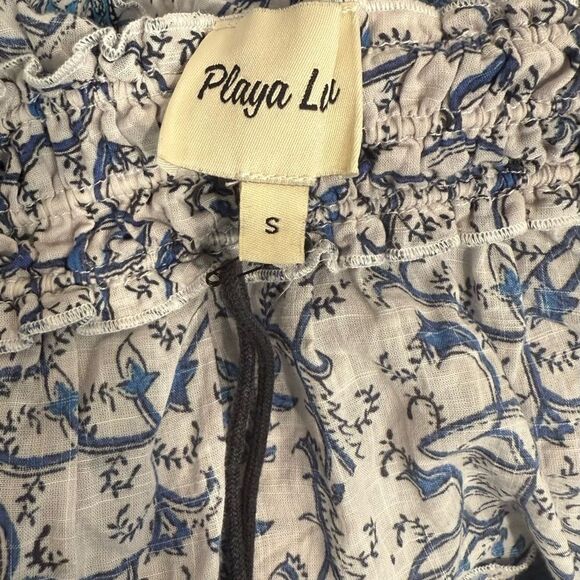 Playa Lucia Blue & White Ruffled Cotton Dress – Statement Piece! - Picture 5 of 5